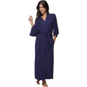 Long Robes Soft Kimono Bathrobe Lightweight Sleepwear Maternity